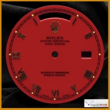 Dial Rolex Day Date Ref 18038 - 18238 Custom Red Stella Color Dial. Stock #212-DRCB