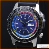 RICOH WORLD TIME MECHANICAL AUTOMATIC DAY & DATE NAVY BLACK DIAL