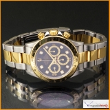 Rolex Daytona Ref 16523 Steel Yellow Gold Inverted 6 Black Dial Diamonds