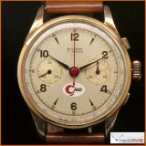 Vintage Alverna Chronograph Suisse Case 18K Gold